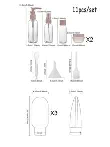 11pcs/Set Refillable Silicone Flexible Tube Travel Bottles Set - Leak Proof And Squeezable For Shampoo, Lotion, And Toiletries - Perfect For Carry On And On-The-Go Use,Travel Bottles Set, Refillable Cosmetic Containers Empty Shampoo Shower Gel Tubes For Toiletries Shampoo And Body Wash Liquid Travel Bottles Lotion Sub Bottle Squeezable Containers.Travel Bottles For Toiletries Leakproof Refillable Travel Size Containers For Shampoo Conditioner Liquids Lotion Soap Body Wash Men And Women Business, Portable Accessories Storage