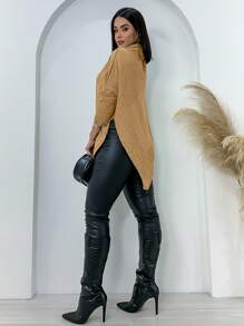 Women Coats - Mocha Brown - View 3
