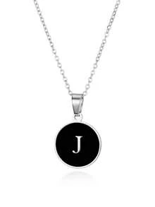 優雅精美的O形鍊環26個字母項鍊吊墜，金色簡約項鍊，適合作為女孩的節日生日禮物，不鏽鋼珠寶