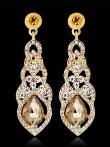 Elegant Rhinestone Water Drop Earrings, Bridal Wedding Party Dress Accessories - Teardrop Earrings - View 10