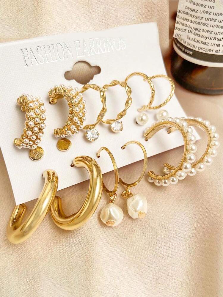 2 Pezzi Nuovi Orecchini A Clip Con Strass Di Design