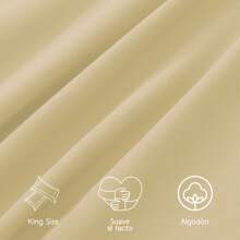2 King Size Cotton Pillowcases In Various Colors - Beige - View 3
