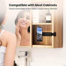 1入組手機座，可折疊旋轉的便攜手機座，自拍手機座，直播手機座，視頻拍攝設備 - 黑色 - 查看 4