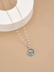 1pc Whale-Shaped Stainless Steel Women's Necklace