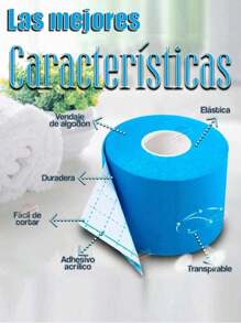 Cinta Kinesiologica, para Proteccion Muscular, Cinta Respirable Deportiva - azul real - Ver 4