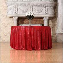 1pc Gold Sequin Glitter Table Cloth, Circular Glistening Draping Table Cloth Suitable For Wedding, Party, Cake Table, Holiday Events
