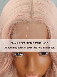 Synthetic Heat Resistant U Part Wigs Long Wave Bady Wave Blonde  Black Pink Brown Color Loose Wavy Wig For Women Middle Part Curly Wavy Wig Natural Looking Synthetic Heat Resistant Fiber Wig For Daily Party Use - Pink - View 6