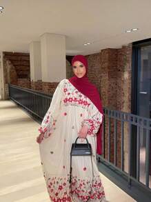 1pc Soft Solid Color Jersey Hijab, Plain Long Scarf For Women - Burgundy - View 5