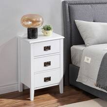 Modern Versatile Nightstand With Drawer Storage For Bedroom Bedside Table For Small Space - White - View 2
