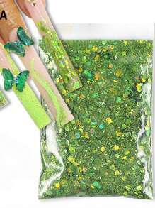 50克全息混合六边形粗粒银色亮片美甲亮片，0.2毫米/1毫米/3毫米激光闪亮薄片，美甲装饰 - 彩色 - 查看 4