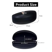 1 pezzo Custodia rigida per occhiali da sole con iniziale, Custodia protettiva per lettere da A a Z per occhiali da sole e da vista, Scatola di immagazzinaggio con ciondolo a forma di iniziale adatta per la maggior parte degli occhiali e degli occhiali da sole per la festa di San Valentino - nero - Visualizzare 6