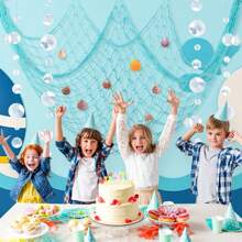 Bộ 16 lưới đánh cá hàng hải trang trí tường chủ đề bãi biển trang trí đại dương treo tường Địa Trung Hải trang trí lưới đánh cá hàng hải mộc mạc với đồ trang trí sao biển và kẹp cho tiệc cướp biển chụp ảnh trang trí, trang trí nhà cửa, trang trí phòng, trang trí tường - Màu be - Xem 8