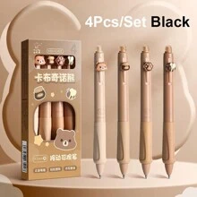 4 piezas Rotuladores de tinta de gel borrable, Bolígrafos retráctiles, Bolígrafos de dibujos animados lindos, Bolígrafos de escritura de punta fina de 0,5 mm, Bolígrafos de oficina y escolares para mujeres, niñas y niños - Multicolor - Ver 12