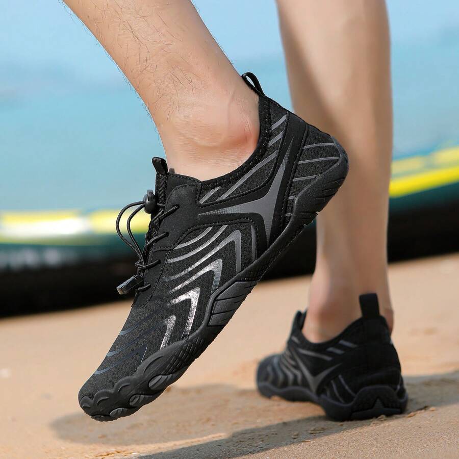 Quick-Dry Outdoor Creek Shoes - Breathable, Anti-Slip, For Hiking, Fishing, And Beach Activities, Water Shoes - Black - View 1