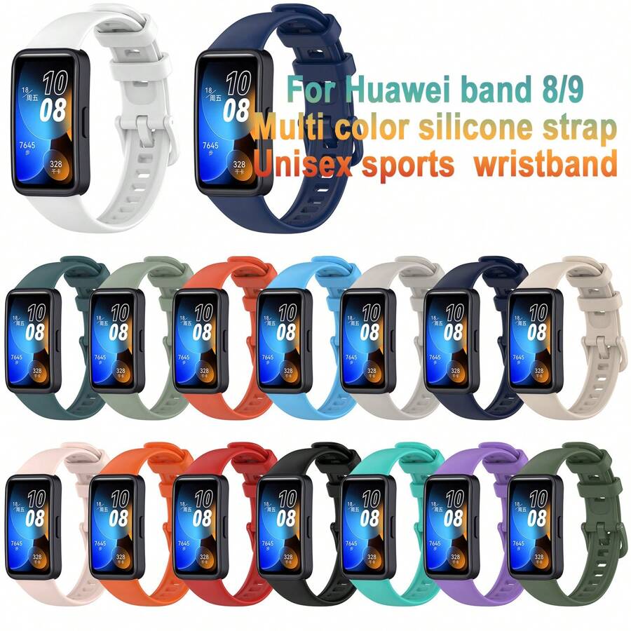 1 Dây đeo thay thế tương thích với Band 8/9 Dây đeo đồng hồ silicon mềm Phụ kiện đồng hồ thông minh Dây đeo cổ tay Vòng đeo tay tương thích với Band 8/9 Làm quà tặng cho học sinh trở lại trường - cho ban nhạc huawei 8/9 - Xem 1