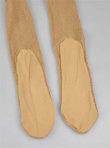 New Professional Hard Mesh Solid Latin Dance Fishnet Stockings Competition Special Pantyhose Sole Non Slip Bone Line Oxford Tights - Beige - View 5