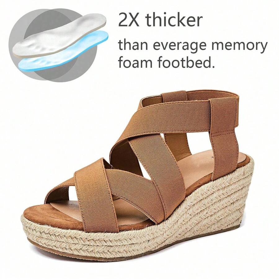 Women's Wide Width Wedge Sandals, Low Wedge Platform Heel Sandal Ankle