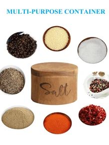 Juego de 1/2 piezas de boles de sal, pimienta y azúcar de madera de palisandro con tapas magnéticas giratorias y cucharas para almacenar azúcar, sal, especias, hierbas o condimentos favoritos