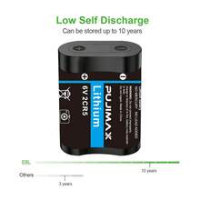 Batería de litio PUJIMAX 2/4/8piezas 6V 2CR5, adecuada para cámara, lavabo, sensores de inodoro. Voltaje estable, alto rendimiento, duradera y duradera [Batería no recargable, no cargar] - 2CR5 - Ver 6