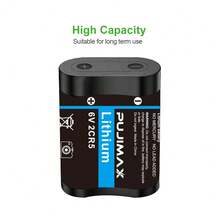 Batería de litio PUJIMAX 2/4/8piezas 6V 2CR5, adecuada para cámara, lavabo, sensores de inodoro. Voltaje estable, alto rendimiento, duradera y duradera [Batería no recargable, no cargar] - 2CR5 - Ver 7