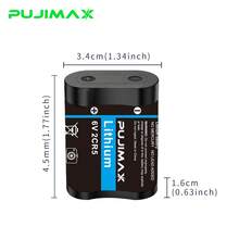 Batería de litio PUJIMAX 2/4/8piezas 6V 2CR5, adecuada para cámara, lavabo, sensores de inodoro. Voltaje estable, alto rendimiento, duradera y duradera [Batería no recargable, no cargar] - 2CR5 - Ver 2