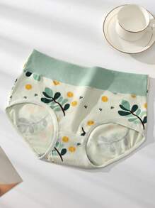 4pcs Women High Waist Soft Printed Briefs, Butt Lifting Comfortable Underwear, Suitable For Plus Size - Multicolor - View 7