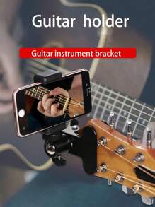 1pc Electric Guitar Mobile Phone Stand Mobile Phone Guitar Stand, Thumb Piano Mobile Phone Stand,Piano,Guitar Stand,Guitar Accessories,Custom Guitar Pick,Electric Guitars,Pianos,Guitar,Piano,Guitar Accessories - Black - View 2