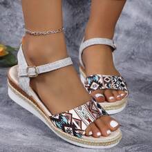 Giày sandal nữ hở mũi gót nhọn mới, cỡ lớn, mùa xuân/hè - Xám - Xem 3