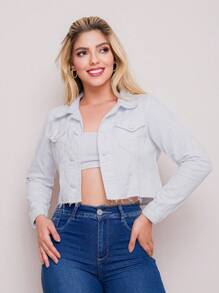 Women Denim Jackets & Coats - trắng - Xem 2