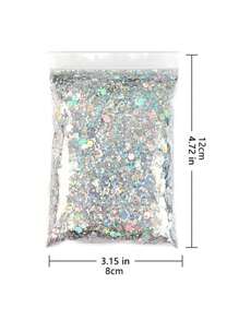 50克全息混合六边形粗粒银色亮片美甲亮片，0.2毫米/1毫米/3毫米激光闪亮薄片，美甲装饰 - 彩色 - 查看 6