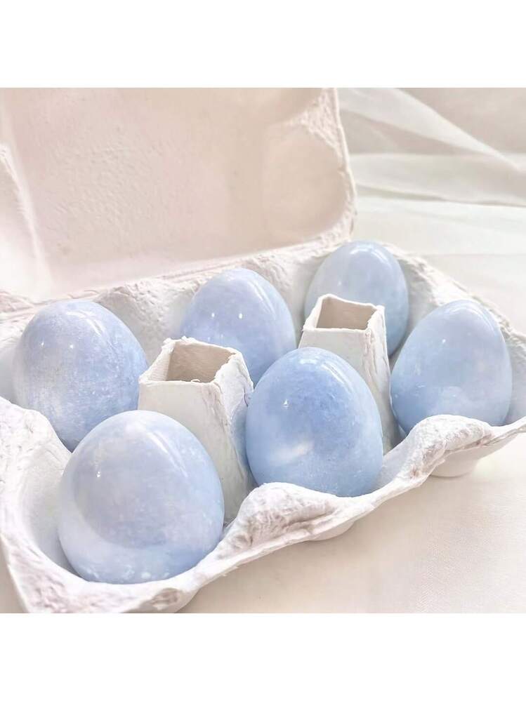 天然 紺碧人工水晶卵 50-500g 1個、ブルーセレストクォーツの卵