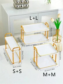 1 khay đựng đồ tráng miệng bằng nhựa, đĩa đựng thức ăn phong cách châu Âu dùng để trang trí tiệc tùng tại nhà, nhà bếp, quà tặng Giáng sinh - Màu trắng sữa - Xem 3