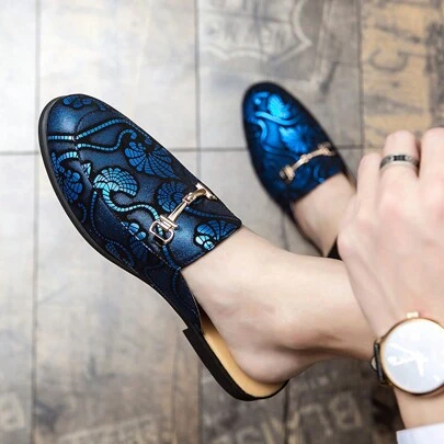 Men's New Multicolor Mueller-Style Slipper Sandals, Fashion Printed Outdoor Breathable & Comfortable Casual Shoes, And Versatile