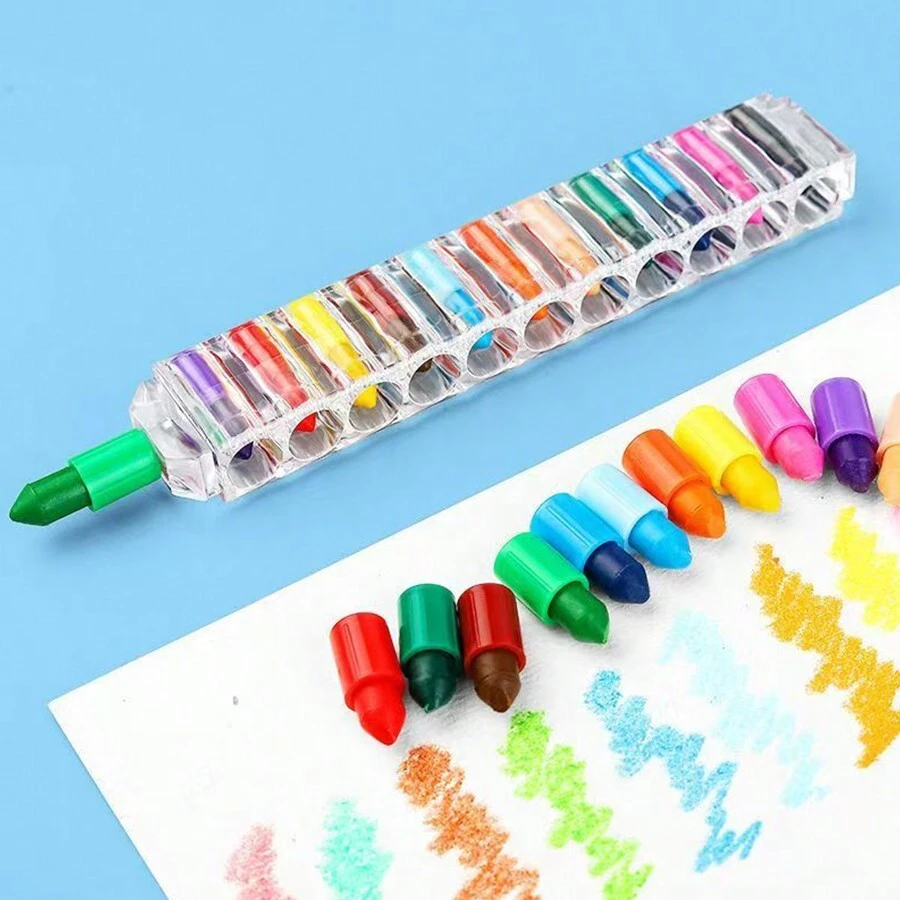 陶笛形狀貯存蠟筆，方形子彈頭油畫蠟筆 - 彩色 - 查看 1