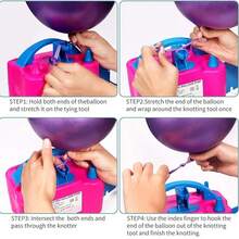 Bomba de aire para globos eléctrica portátil - Rosa - Ver 4