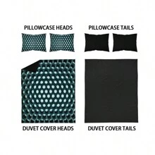 Dizzy Honeycomb Space In 3D Vỏ chăn lông vũ ba mảnh, nhẹ, mềm, thân thiện với da, thoải mái và thoáng khí, nhiều kích cỡ để lựa chọn, thiết kế cá nhân, thích hợp cho khách sạn, phòng ngủ, phòng khách, người lớn, thanh thiếu niên, trẻ em, Bộ chăn ga gối khách sạn nổi tiếng Bộ chăn ga gối đệm tiện nghi (1 vỏ chăn và 2 vỏ gối) - JYZ-SJT0030 - Xem 8