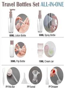 11pcs/Set Refillable Silicone Flexible Tube Travel Bottles Set - Leak Proof And Squeezable For Shampoo, Lotion, And Toiletries - Perfect For Carry On And On-The-Go Use,Travel Bottles Set, Refillable Cosmetic Containers Empty Shampoo Shower Gel Tubes For Toiletries Shampoo And Body Wash Liquid Travel Bottles Lotion Sub Bottle Squeezable Containers.Travel Bottles For Toiletries Leakproof Refillable Travel Size Containers For Shampoo Conditioner Liquids Lotion Soap Body Wash Men And Women Business, Portable Accessories Storage