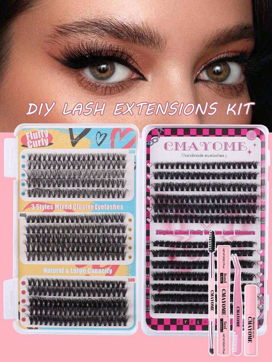3D False Eyelash Extension DIY Kit Including 816mm Individual Eyelash