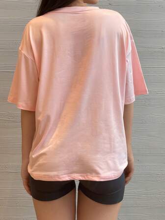 寬肩短袖T恤掉肩純黑色夏季休閒輕鬆