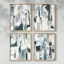FRAMED Wall Art - -Sea Cavern Strata I Framed Print - Set Of 4-Comes Framed And Ready To Hang
