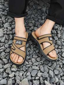 Men Plus Size Unisex Flat Casual Sandals Non-Slip Outdoor Beach Buckle Slippers Fashionable And Comfortable Japanese-Style PVC Shoes