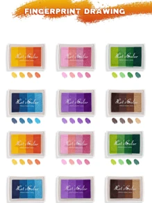 DIY印章墨盒設置漸變色創意橡膠印章手工帳薄相簿剪貼紙裝飾學校文具用品 - 彩色 - 查看 8