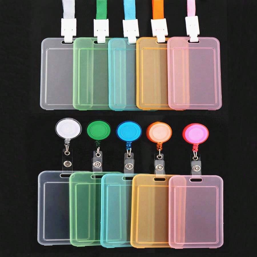Assorted Color Transparent PP Solid Color Single-Layer Student Card Case Minimalist Candy Color Card Sleeve Card Holder Wallet Business Card Holder Credit Card Holder Id Card Holder Women For Women For Men Card Wallet