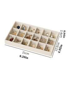 Bộ 9 món - 1 hộp đựng trang sức, khay đựng đồ để bàn, khay chia ngăn kéo, thích hợp để đựng đồng hồ, phụ kiện tóc, nhẫn và bông tai. - Màu be - Xem 11