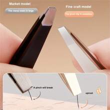 Golden/Black/Silvery 1-Piece High Precision Eyebrow Tweezers Eyebrow Plucking Beard Artifacts False Eyelash Tweezers Men's Special Set Diagonal Hair Plucking Pliers