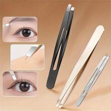 Golden/Black/Silvery 1-Piece High Precision Eyebrow Tweezers Eyebrow Plucking Beard Artifacts False Eyelash Tweezers Men's Special Set Diagonal Hair Plucking Pliers