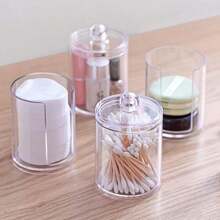 Cotonete em Acrílico Cristal Com Tampa 7cm - Multicolorido - Visão 2