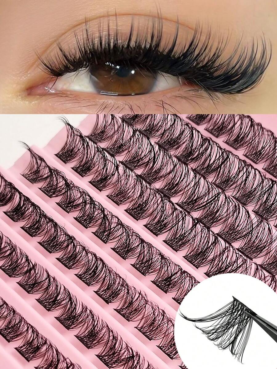 Sibeuna 120 Clusters Cartoon Style False Eyelash Extensions, Natural Makeup Effect DIY False Eyelashes, Easy To Create False Eyelashes At Home