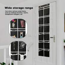 1入掛式鞋收納袋，掛式鞋架收納架12個大型網袋，2個掛鉤式鞋架，適用於家居臥室廚房花園庭院門廊壁櫥 - 黑色 - 查看 4