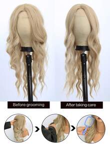 Tóc giả tổng hợp chịu nhiệt U Part Tóc giả dài màu nâu hỗn hợp tóc vàng gợn sóng lỏng lẻo cho phụ nữ Phần giữa Tóc giả xoăn gợn sóng Nhìn tự nhiên Tóc giả sợi tổng hợp chịu nhiệt để sử dụng hàng ngày - Đánh dấu màu xám - Xem 10